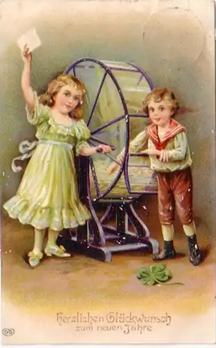 21206 Grage Ak 2 Enfants sur la roue de bonheur 1911