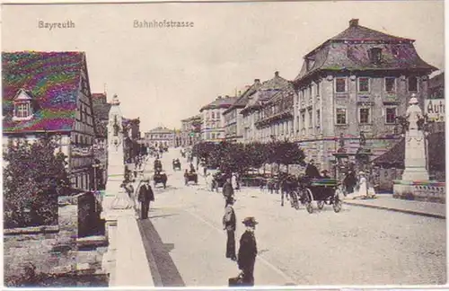 21196 Ak Bayreuth Bahnhofstrasse 1918