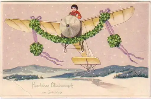 21176 Präge Ak Flugzeug vor Winterlandschaft 1915