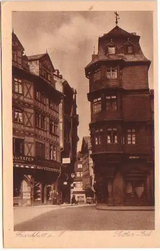 21074 Ak Frankfurt am Main Luther Eck um 1930