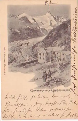 21054 Ak Glocknerhaus und Großglockner um 1900