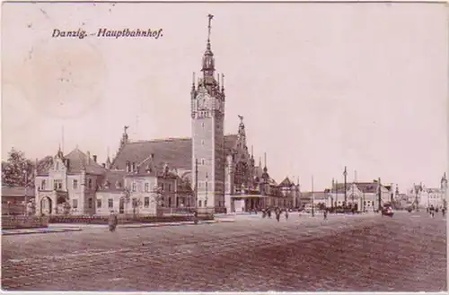 21041 Ak Danzig Hauptbahnhof 1907