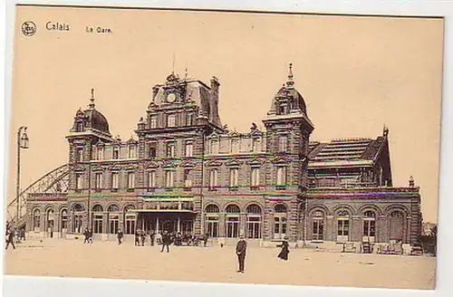 21038 Ak Calais la Gare (Bahnhof) um 1920