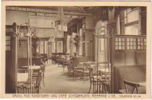 21035 Ak Gruß aus Meerane Café Schöberlein 1916