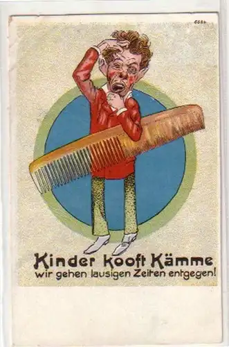 20958 Humor Ak "Kinder kooft Kämme ..." um 1930