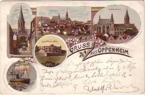 20917 Ak Lithographie Gruss aus Oppenheim um 1900