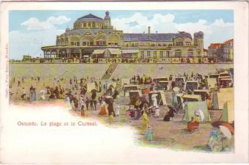 20910 Ak Ostende Belgien La plage et le Cursaal 1914