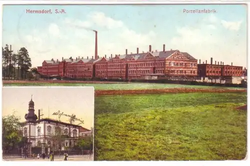 20899 Mehrbild Ak Hermsdorf S.-A. Porzellanfabrik 1912