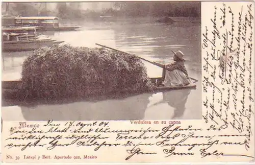20884 Ak Mexique Verdulera en su canoa 1904