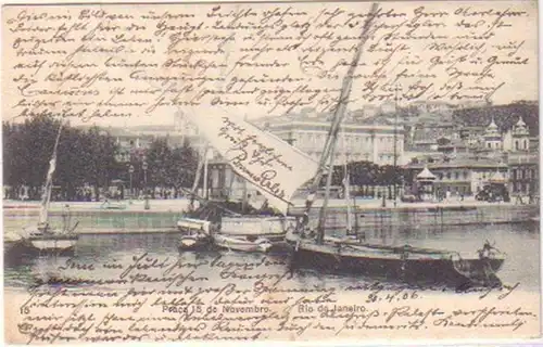 20881 Ak Rio de Janeiro Brasilien Segelboote 1906