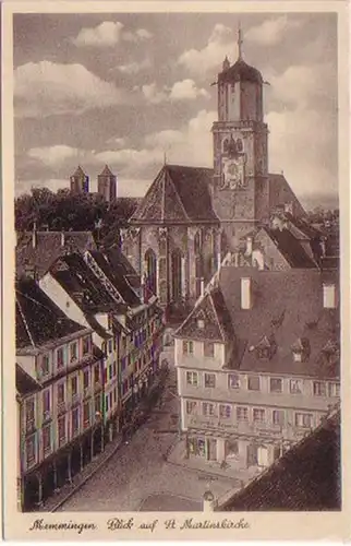 20873 Ak Memmingen Vue sur l'église Saint-Martin vers 1940