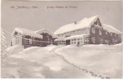 20869 Ak Großer Inselberg Preuß. Gasthof im Winter 1906