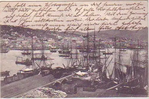 20847 Ak Genova Genua Italien Hafenansicht 1909