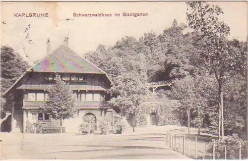 20836 Ak Karlsruhe Schwarzwaldhaus im Stadtgarten 1911