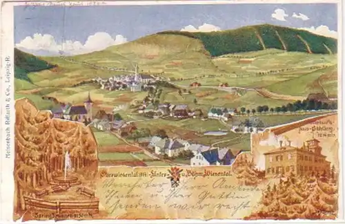 20813 Ak Oberwiesental Unter- u. Böhm-Wiesental 1905