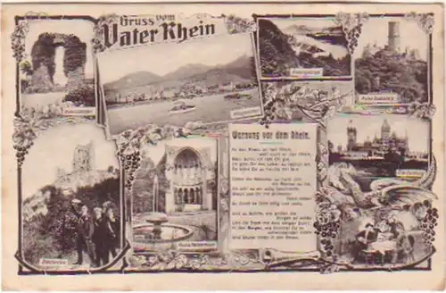 20804 Mehrbild Feldpost Ak Gruß vom Vater Rhein 1917