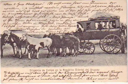 20796 Ak Uruguay Pferdekutsche 1906