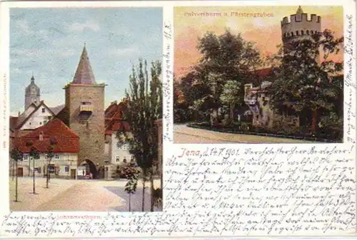 20776 Ak Jena Johannesthurm und Pulverthurm 1901