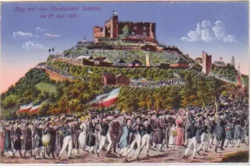 20768 Ak Zug auf das Hambacher Schloss am 27.Mai 1832