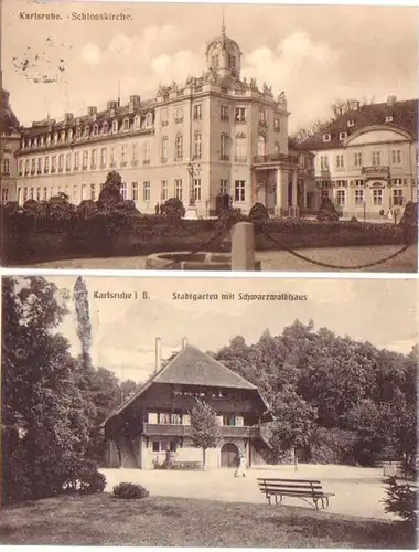 20758/2 Ak Karlsruhe i.B. Stadtgarten usw. um 1910