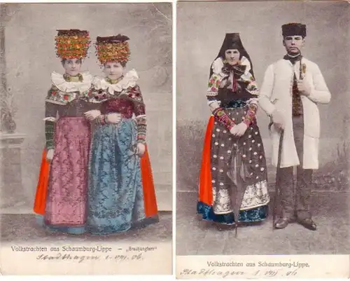 20756/2 Ak Costumes populaires de Moussbourg Lippe vers 1906
