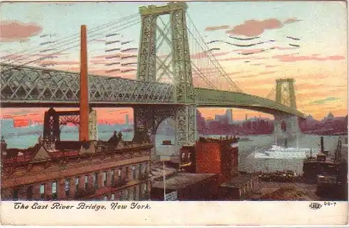 20736 Ak New York the East River Bridge 1910