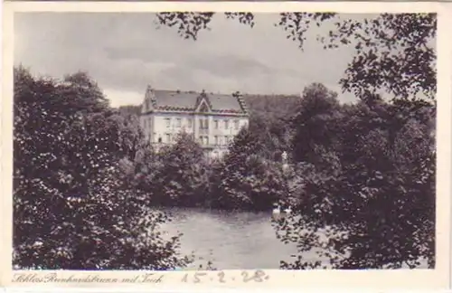 20734 Ak Schloss Reinhardsbrunn avec étang 1928