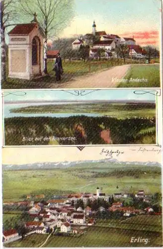 20708 Mehrbild Ak Erling Kloster Andechs usw. 1909