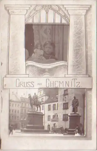20697 Multi-image Photo Ak Salutation en Chemnitz vers 1920