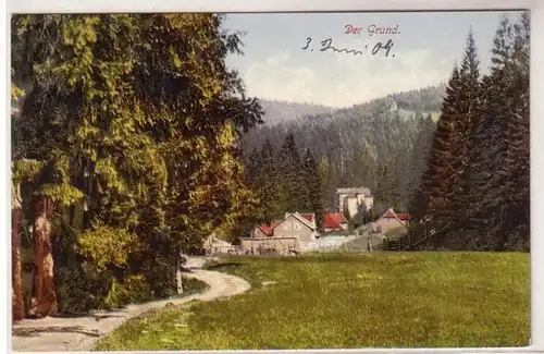 20692 Ak Der Grund mit Klinkenstein Tempel in Thüringen 1904