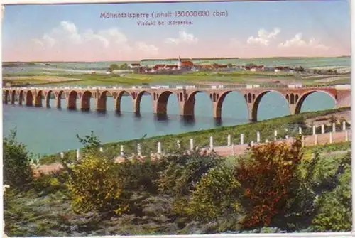 20686 Ak Möhnetalsperre Viadukt bei Körbecke 1914