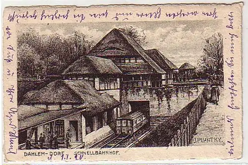 20637 Ak Dahlem Dorf bei Berlin Schnellbahnhof 1920