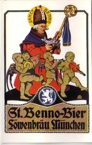 20634 Reklame Ak St. Benno Bier Löwenbräu München 1920