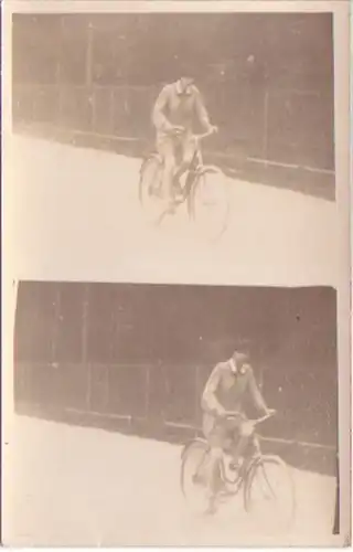 20625 Foto Mehrbild Ak Mädchen mit Fahrrad um 1920