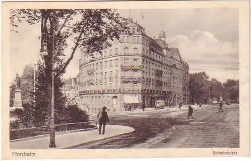 20616 Ak Pforzheim Bahnhofplatz um 1910