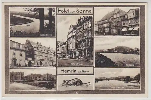 20595 Ak Hameln à l'hôtel Weser au soleil vers 1940