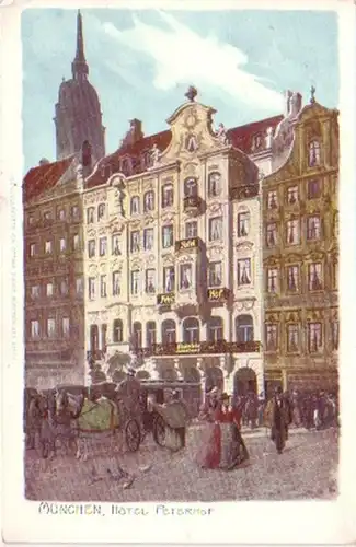 20569 Ak Munich Hotel Peterhof vers 1900