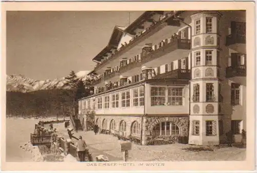 20547 Ak das Eibsee Hotel im Winter um 1930