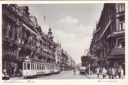 20513 Ak Frankfurt/ M. Kaiserstrasse m. Straßenbahn 1936