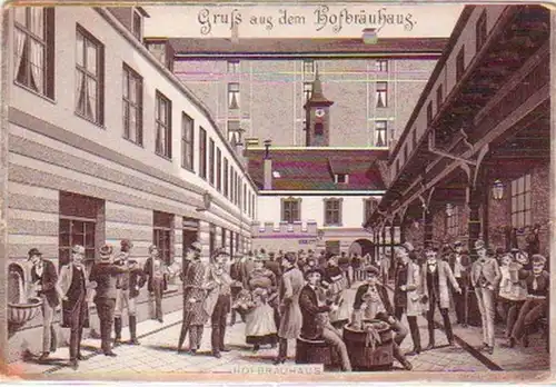20491 Ak Gruß aus dem Hofbräuhaus München um 1900