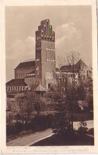 20467 Ak Darmstadt Künstlerkolonie Hochzeitsturm 1913
