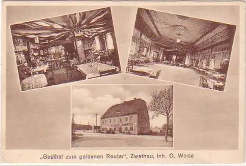 20380 Ak Zwethau Gasthof zum goldenen Reuter 1930