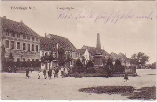 20377 Ak Dobrilugk N./ L. Hauptstraße um 1915