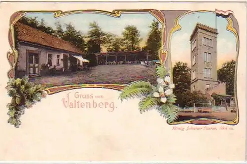 20371 Litho Gruss vom Valtenberg König-Johann-Turm 1906