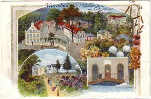 20345 Litho Warmbad bei Wolkenstein im Erzgebirge 1912