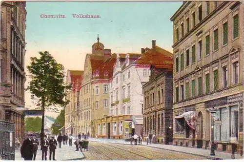 20343 Ak Chemnitz Volkshaus 1915