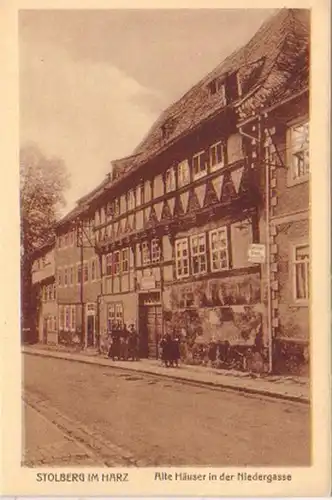 20337 Ak Stolberg Harz Anciennes maisons Niedergasse autour de 1920