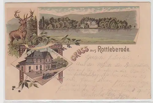 20326 Ak Lithografie Gruss aus Rottleberode Bahnhof 1901