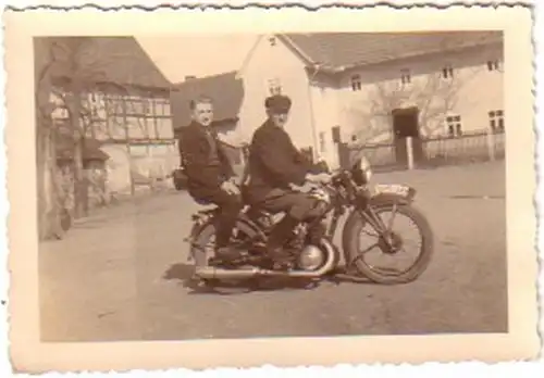 20320: vieille photo de moto Oldtimer vers 1940