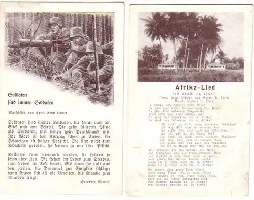 20252/2 Ak Militär Lieder "Afrika Lied" usw um 1940